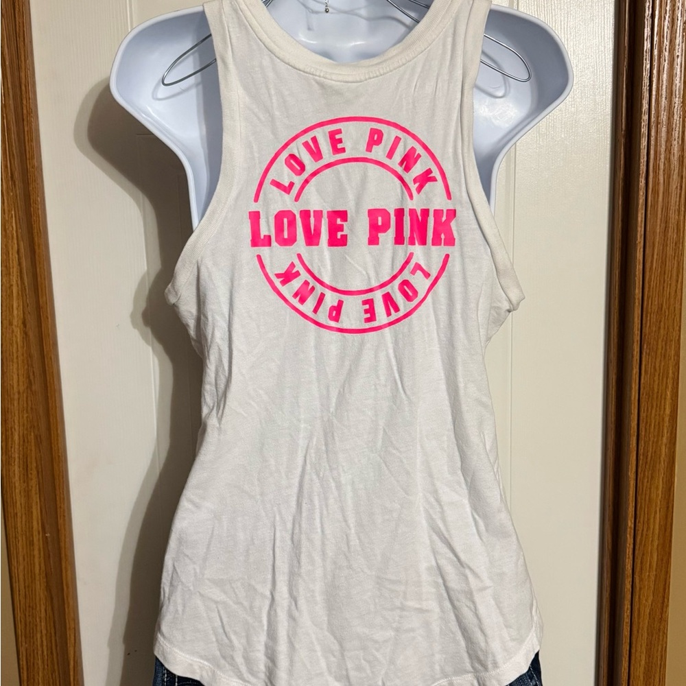 🩷PINK Victoria's Secret White Tank Top🩷 - Picture 2 of 3
